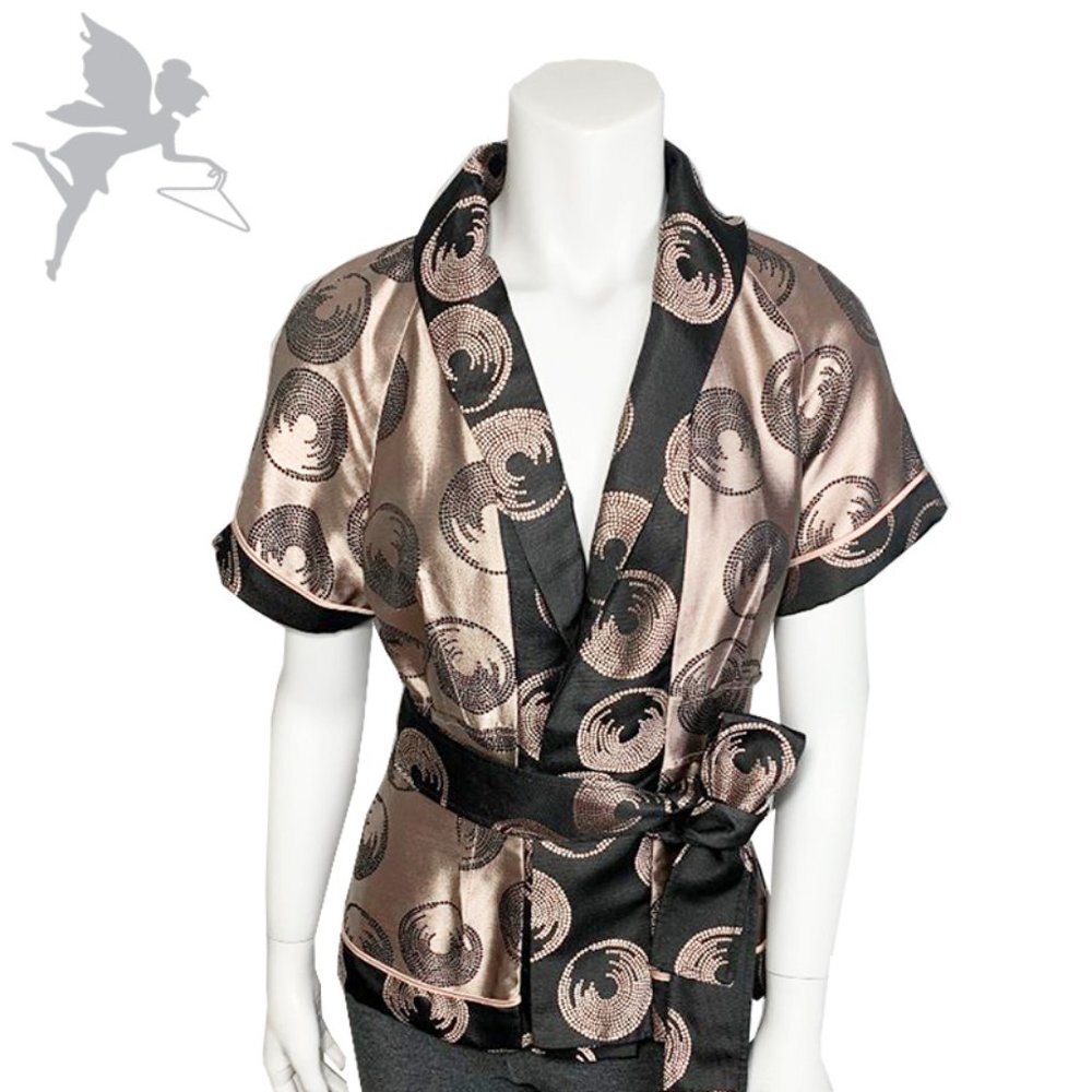 BCBG Silk short sleeve kimono jacket